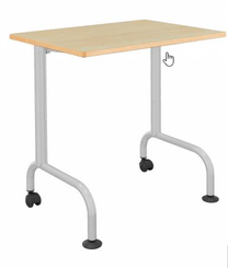 SCOLAIRE - Apprendre - Table LEM plateau ép.21 mm stratifié chant polyuréthane piètement époxy - 70x50 cm - T6