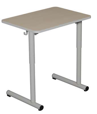 SCOLAIRE - Apprendre - Table TAGE HR plateau ép.21 mm stratifié chant bois piètement époxy - 70x50 cm - T3 à T6