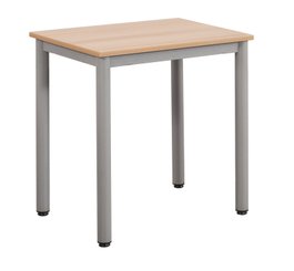 SCOLAIRE - Apprendre - Table LYRA plateau ép.19 mm mélaminé chant ABS piètement époxy - 70x40 cm - T6