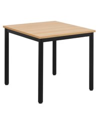 SCOLAIRE - Se Restaurer - Table CARÉLIE mobile plateau ép.24 mm stratifié chant bois piètement époxy - 80x80 cm - T6