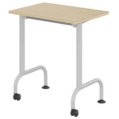 SCOLAIRE - Apprendre - Table LEM plateau ép.21 mm stratifié chant bois piètement époxy - 70x50 cm - T6