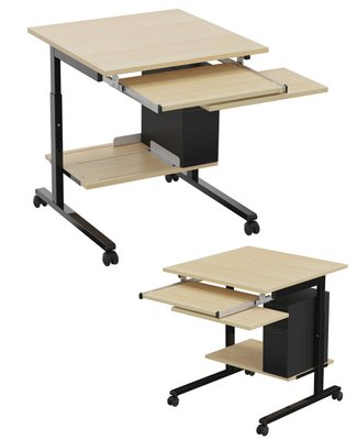 SCOLAIRE - Apprendre - Table BUSS plateau ép.19 mm mélaminé chant ABS piètement époxy - 70x70cm - T4 à T7