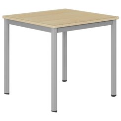 SCOLAIRE - Se Restaurer - Table CARÉLIE mobile plateau ép.24 mm stratifié chant bois piètement époxy - 80x80 cm - T6
