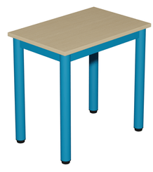 SCOLAIRE - Decouvrir - Table CARÉLIE plateau ép.19 mm mélaminé chant ABS piètement époxy - 60x40 cm - T3