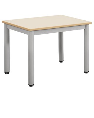 SCOLAIRE - Decouvrir - Table CARÉLIE plateau ép.19 mm mélaminé chant ABS piètement époxy - 60x40 cm - T2