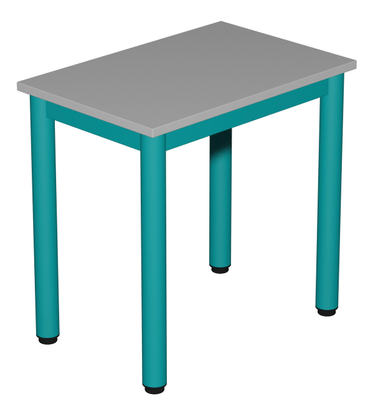 SCOLAIRE - Decouvrir - Table CARÉLIE plateau ép.19 mm mélaminé chant ABS piètement époxy - 60x40 cm - T3