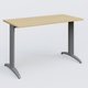 K2 Plateau droit 120x60 pieds fixe. Plateau Chêne clair et pietement Aluminium.