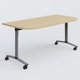 Module d'extrémité pour table abattante gamme Arca 165-80 cm. Plateau Chêne clair et pietement Aluminium.