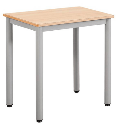 SCOLAIRE - Se Reunir - Table CARÉLIE plateau ép.19 mm mélaminé chant ABS piètement époxy - 80x60 cm - T6