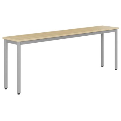 SCOLAIRE - Apprendre - Table LYRA plateau ép.19 mm mélaminé chant ABS piètement époxy - 220x40 cm - T6
