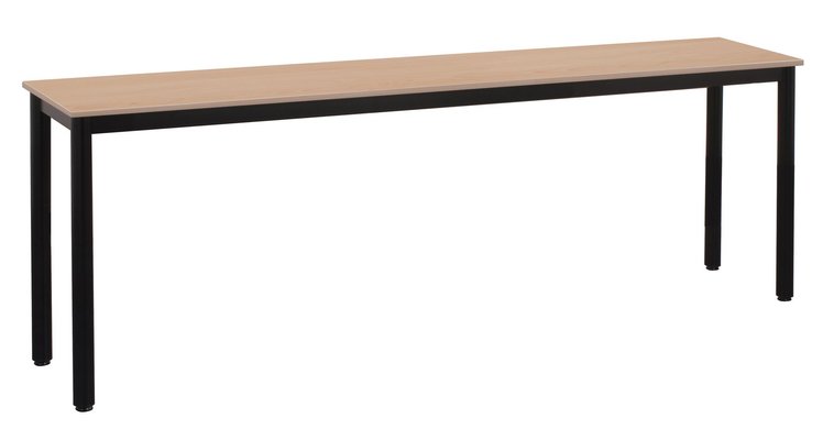 SCOLAIRE - Apprendre - Table LYRA plateau ép.19 mm mélaminé chant ABS piètement époxy - 180x40 cm - T6