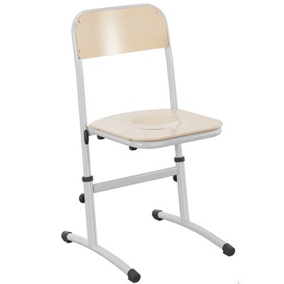 SCOLAIRE - Apprendre - Chaise SAKI HR assise et dossier bois Blueprotech® piètement époxy - T3 à T6