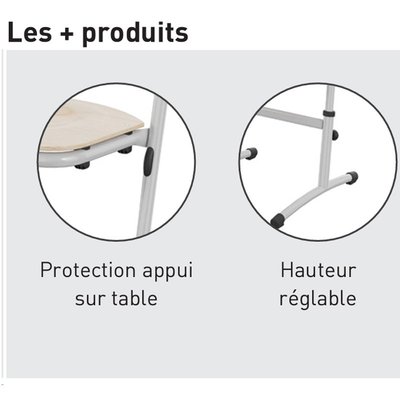 SCOLAIRE - Apprendre - Chaise SAKI HR assise et dossier bois Blueprotech® piètement époxy - T3 à T6