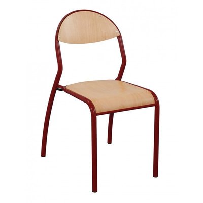 SCOLAIRE - Apprendre - Chaise ROND'O 4 pieds assise et dossier bois Blueprotech® piètement époxy - T4