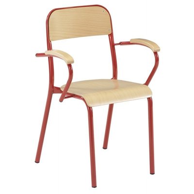SCOLAIRE - Apprendre - Bridge TRÉVISE 4 pieds assise et dossier bois Blueprotech® accoudoir bois piètement époxy - T6