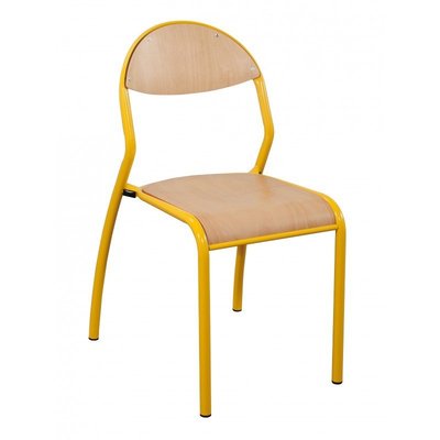 SCOLAIRE - Apprendre - Chaise ROND'O 4 pieds assise et dossier bois Blueprotech® piètement époxy - T4