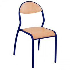 SCOLAIRE - Apprendre - Chaise ROND'O 4 pieds assise et dossier bois Blueprotech® piètement époxy - T5