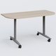 Module d'extrémité pour table abattante gamme Design 145*70 cm. Plateau Acacia et pietement Aluminium.
