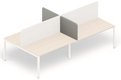 Kit 2 panneaux-écrans SUPER ACOUSTIQUE BENCH transversaux, L.80xH.53cm, tissu gris clair, structure blanc