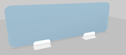 Panneau-écran PLEXIGLAS BENCH H.35cm, L.120xH.35cm, plexiglas bleu, structure blanc