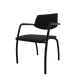 DIVA fauteuil dos tissu. 4 pieds laqués noir
