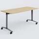 Table abattante gamme Arca 160-70 cm. Plateau Chêne clair et pietement Aluminium.