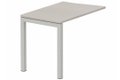 Retour vague à gauche 90x60cm sur pied, plateau acacia, structure aluminium