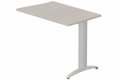 Retour vague à droite 90x60cm sur pied, plateau acacia, structure aluminium
