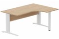 K1 VDF BOIS Compact 90° asymétrique 160x120x80/60cm retour à droite sur pied de soutien hêtre/blanc