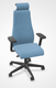 SO PRETTY - Fauteuil manager + têtière + accotoirs. Mécanisme synchrone décalé avec translation d'assise. Tissus Step Bleu STN STN