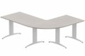 Ensemble panoramique - plan principal 140x80cm, plateau acacia, structure blanc