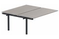 K3 Bench suivant 2 plateaux fixes 120x80cm encombrement 120x165cm, plateau acacia, structure anthracite