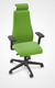 SO PRETTY - Fauteuil manager + têtière + accotoirs. Mécanisme synchrone décalé avec translation d'assise. Tissus Lucia Vert gazon YBE YBE