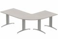 Ensemble panoramique - plan principal 160x80cm, plateau acacia, structure aluminium