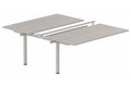 K3 Bench suivant 2 plateaux coulissants 140x80cm encombrement 140x165cm, plateau acacia, structure aluminium
