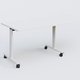 Module d'angle 90° pour table abattante gamme Design 200-80 cm à droite. Plateau Blanc et pietement Blanc.