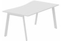 Plan vague symétrique 160 x 90 x 80 cm, plateau blanc, structure blanc