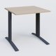 K1 Plateau droit 80x80 pieds fixe. Plateau Acacia et pietement Anthracite