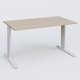 K1 Plateau droit 140x80 pieds fixe. Plateau Acacia et pietement Blanc