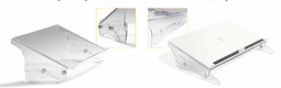 Porte-documents, réglage sur 7 positions, espace pour clavier, L.52xP.29xH.12cm, acrylate transparent