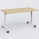 Table abattante gamme Design 140*80 cm. Plateau Chêne clair et pietement Blanc.