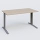 K1 Plateau droit 140x80 pieds fixe. Plateau Acacia et pietement Aluminium