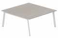 K8 plan carré 165x165cm, plateau acacia, structure blanc