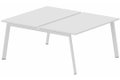 Bench départ 2 plateaux fixes 140 x 80 cm encombrement 140x165cm, plateau blanc, structure blanc