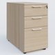 Caisson hauteur de bureau mélamine 3 tiroirs, profondeur 80cm. Caisson Acacia et poignets Blanc.