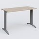 K2 Plateau droit 120x60 pieds fixe. Plateau Acacia et pietement Aluminium.