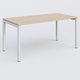 Bureau droit gamme K3 160-80 cm hauteur réglable. Plateau Hêtre et pietement Blanc.