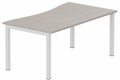 Plan vague 180x90x80cm, plateau acacia, structure blanc