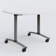Table ronde gamme Arca D110 cm. Plateau Blanc et pietement Aluminium.