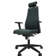 SO PRETTY - Fauteuil manager + têtière + accotoirs. Mécanisme synchrone décalé avec translation d'assise. Tissus Cuir Pleine Fleur Vert foncé SQH SQH